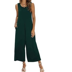 𝅺Women’s Summer Casual Tank Jumpsuit Sleeveless Jumpsuit Romper with Pockets.